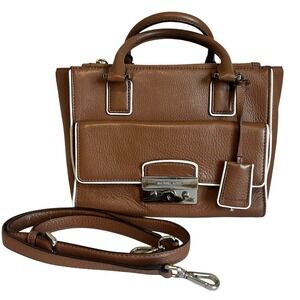 Michael Kors Purse Audrey Leather Satchel Removable Crossbody Strap